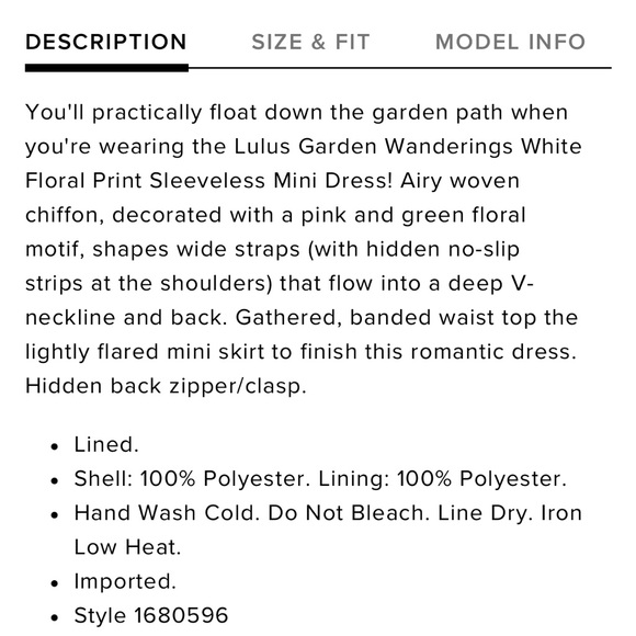 New Lulus Garden Wanderings White Floral Mini Dress, Size Medium - Picture 10 of 11
